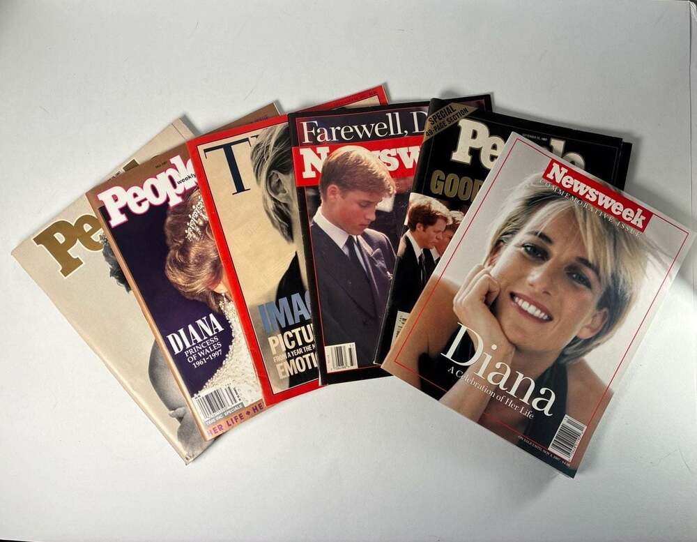 Lot of 6 Vintage 1997 Princess Diana Commemorative Magazines